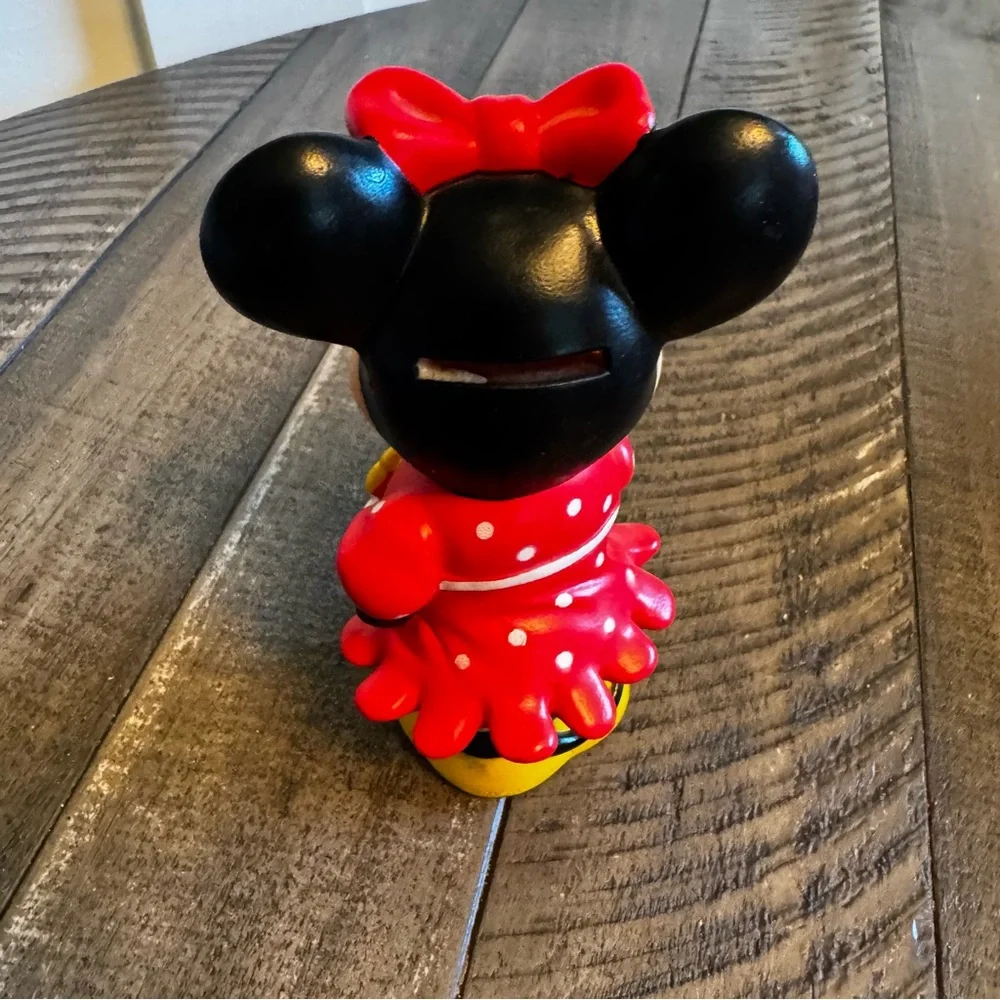 Vintage Walt Disney Minnie Mouse‎ with Flower Plastic Coin Bank 5.5